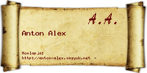 Anton Alex névjegykártya